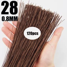 120pcs Fondant Paper Wrapped Iron Wire Handmade DIY Dough Plastic Doll Cake Plug-in Decoration Flower Pole Shelf