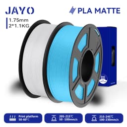 JAYO 2 Rolls 3D PLA Matte Printer Filament 1.75mm Neatly Wound PLA Filament with Matte Finish Print with 99% FDM 3D Printer