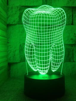 Nighdn Tooth Acrylic Led Night Light 3D Illusion Lamp 7 Colors Changing USB Table Bedside Lamp Birthday Christmas Gift for Kids