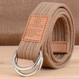 New Unisex Canvas Belt Double Ring Buckle Belts Men Women's Casual Business Cowboy Pants Belt