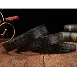 Designer Belts Men Genuine Leather crocodile grain Strap Luxury No Buckle Business Automatic Belt Ceinture Homme
