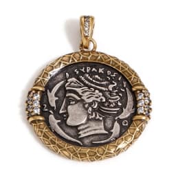 1 Piece Brass Coin Pendants Antique Silver Color Antique Bronze Two Tone Head Portrait For DIY Jewelry Making