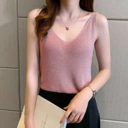 Lucyever Summer Solid Color Sleeveless T Shirt Women Sexy V Neck Knitted Vest T-Shirt Female Basic Slim Strap Short Tops Woman