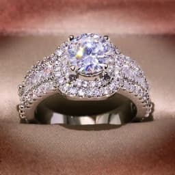 925 Sterling Silver Square Zircon Full Diamond Ring, Ladies Banquet Engagement Party Birthday Gift