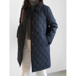 Retro Diamond Pattern Cotton Shirt Women's Mid-Length Warmth Outerwear Long Sleeve Collar Button Detail Black Coat