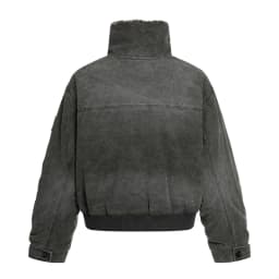 PFNW American Retro Washed Padded Jacket Men's Loose Long Sleeve Faux Fur Collar Zipper Winter Streetwear Coat Tide 12E1091