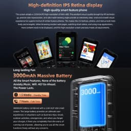 HAMTOD H6 Rugged Phone 2.83 inch Screen 3GB ROM 32GB RAM 3000mAh Battery 5MP Rear Camera 4G Android 11 Support VoLTE Cellphone