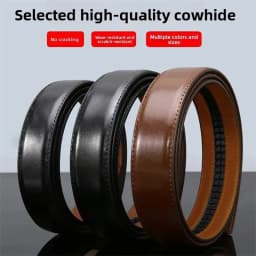 3.5cm Width Belt Strip for Automatic Buckle Real Original Genuine Leather Belt Body No Buckle for Men Women Belt Accessories