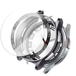 Tempered Glass+Bezel+Case For Samsung Galaxy Watch 6 Classic 43mm 47mm Cover TPU Bumper All-Around Protector Clear Screen Bezels