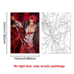 Anime Character One Piece Luffy Zorro Animated Frame LED Light Study Bedroom Christmas Birthday Gift
