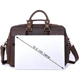 Vintage Men's Full Grain Leather Briefcase 16 Inch Laptop Messenger Bag Genuine Leather Business Travel Crazy Horse Leather Hand