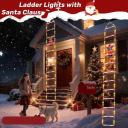 LED Christmas Lights Ladder String Lights Christmas Garland Fairy Lamps For Windows Home Wall New Year Xmas Tree Decoration