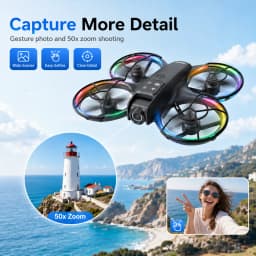 ZNLYRION K200MAX Full Protected Mini Drone With LCD Screen Remote 180 Electric Adjustable Camera Brushless Motor Optical Flow Hover RGB Colorful Light RC Quadcopter