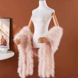 50 Grams Soft Leather Powder Turkey Feather Boa 2 Yards Natural Turkey Plumes Scarf for Party Costume Clothing Shawl Decoration