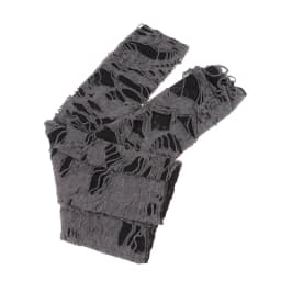 2PCS Black Ripped Holes Decor Cosplay Gloves For Adults Sexy Gothic Fingerless Gloves Casaul Broken Slit Gloves Halloween Gloves