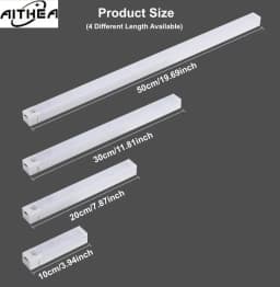 AITHEA Type C Rechargeable Motion Sensor LED Night Light Wireless Strip Bar Backlight Lamp for Kitchen Wardrobe Staircase