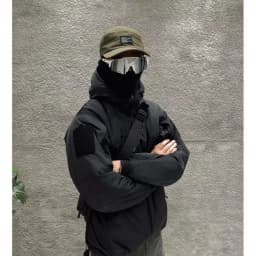 Windproof Cotton Jacket with Hood And Stand Collar from Junnuo Series Warm Filled with White Duck down for Young Men Loose Fit