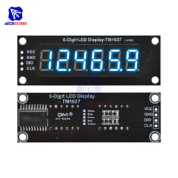 diymore 0.36 inch TM1637 6 Bits 7 Segment Digital LED DIsplay Module I/O Interface 5 Color Available for Arduino