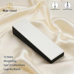 Right Grand High Quality Black Fiberboard Leather Display Stand for 14G 16G Threaded and Threadless Piercing Body Jewelry