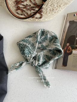 Cotton and Linen Square Towel Floral Polka Dot Scarf Literary Mori Headscarf Headband Bag Strap Female Japanese Korean Popular