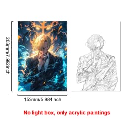 Anime Character One Piece Luffy Zorro Animated Frame LED Light Study Bedroom Christmas Birthday Gift