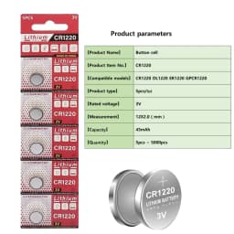 100-500Pcs CR1220 Batteries 3V Lithium Coin Cell CR 1220 Battery High Capacity For Watches Healthcare Devices Calculator Etc
