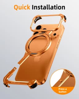 Oatsbasf Phone Case for iPhone 17 Pro/Pro Max/17/Air with 360° Rotatable Stand Metal Frameless Magsafe Protective Shockproof