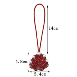 3D Beaded Patch Sequin Rhinestones Pearl Conch Cloth Patch Pendant Lanyard Decorative DIY for Bag Keychain Beading Applique