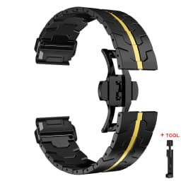 26 22mm QuickFit Metal Strap For Garmin watch Fenix 5/5X/5XPlus/6/6X/6XPro/7x Titanium Color Stainless Steel Band Forerunner 945