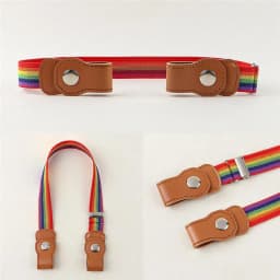 Press Buckle Style Kids Elastic Lazy Belt Versatile Jeans Belt Elastic Stretch Belt for Teen Kids Girls Adjustable Length