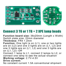 HZ-8813 T6/U2/L2 Glare Light Control Circuit Board Flashlight Driver Board 3 Function 5 Function Gear Electric Plate