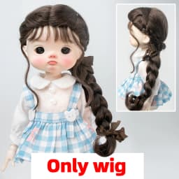 1/6BJD Wig Bangs Ponytail Curly Soft Mohair Wig Braids Suitable for 30cm DD SD Doll Wig Toy Accessories 6-7 Inches Hair