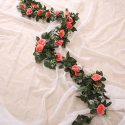 1/2PCS Silk Artificial Rose Vine Hanging Flowers Wall Festival Rattan Fake Plant Leaves Garland Romantic Wedding Home Decoration