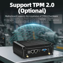 Fanless Industrial Mini PC Intel Core 6th 7th 8th CPUs 2x COM RS232 RS485 2x GbE Win10/11 Linux 4G SIM WiFi GPIO TPM Expansion