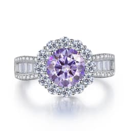 JoyceJelly 2ct Royal Blue Moissanite Ring for Cham Lady Round 8H8A Cut VVS1 Moissanite Diamond Dating Wedding Party Jewerly Gift