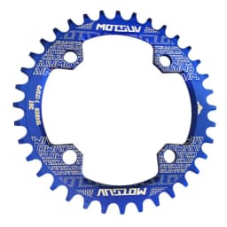 MOTSUV 104BCD Narrow Wide 38T 36T 34T 32T Bicycle Chainring,BCD 104 with 4 Bike Steel Screws, Single 12 11 10 9 8 Speed,Plato MT