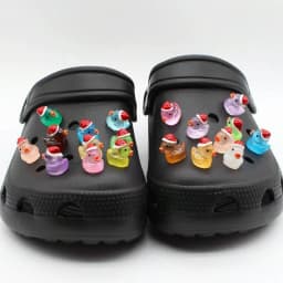 Fruit Shoe Decoration Set Cute Christmas Ducks Advanced Shoe Decorations DIY Detachable Buckle Shoes Accessories1Set