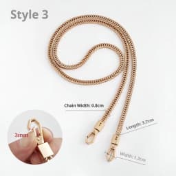 Golden Bag Chain Accessories Metal Extension Chains Underarm Crossbody Shoulder Belt Replacement Bags Strap For Women's Bag