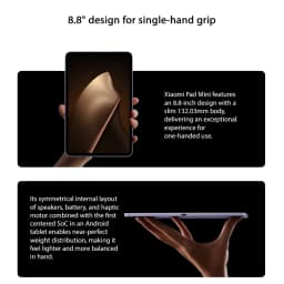 Xiaomi Pad Mini Global Version MediaTek Dimensity 9400+ 8.8" 3K ultra-clear display 7500mAh battery 67W HyperCharge