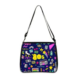 Cassette Tape Recorder Printing Handbag Back To 80s 90s Women Shoulder Bags for Travel Underarm Leisure Adjustable Crossbody Bag