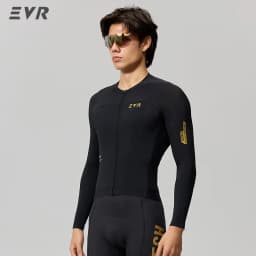 EVR Spring and Summer Men's Cycling Jersey Long Sleeve Cycling Shirt Men's Quick-Drying Breathable Road Mountain Cycling Top