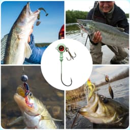 9KM Fishing Jig Heads Hook 5-10pcs Glow Fishing Hook with Treble Hooks Saltwater High Carbon Steel for Walleye Crappie Bass Fish