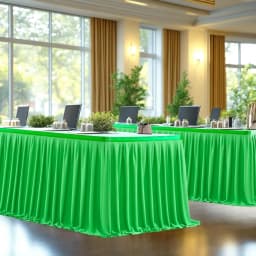 Polyester Table Skirt for Rectangle Tables Wrinkle Resistant Pleated Ruffle Table Cloth for Banquet, Wedding, Gift Dining Table