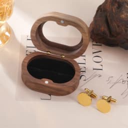 My Shape Wooden Box for Brooch Cufflinks Earrings Jewelry Gift Box Jewelry Packaging Box for Ceremony Wedding Proposal Ring New