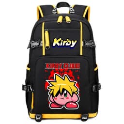 Kirby Cartoon Print Student Backpack Large Capacity Travel School Bag for Kids Teens