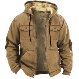 Men's Winter Fleece Hoodies Solid Patchwork Fashion Hooded Windbreaker Jacket Male Loose Work Wear Clothes Sweatshirt Outwear