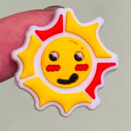 Good Quality 1pcs Kawaii Sun Expression PVC Shoe Charms Sandals Shoes Accessories Shoes Ornament Fit Kids DIY Party Xmas Gift