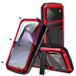 Shockproof Armor Metal Aluminum Case for iPhone 17 Pro Max 16 15 14 13 12 11 Pro 16E Air Full Protective Bumper Kickstand Cover