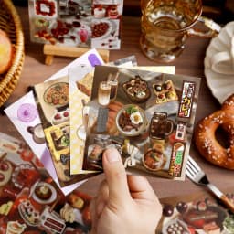 TIANZI 20sheets Old Year Grocery Store Creative Die cut Stickers Book for DIY Diary Scrapbook Handmade Aesthetic Stickers
