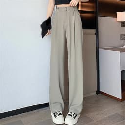 2025 New Solid Color High Waist Loose Trousers FemaleSeoulish Summer Women's Casual Pants Wide Leg Pants Elegant Office Lady